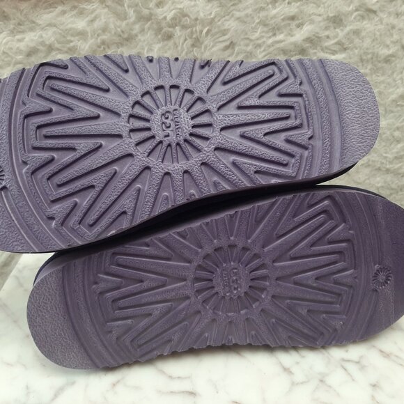 UGG Purple Classic Tall Sheepskin Flower Pattern Boots - Picture 5 of 7